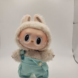 Teal Sling Style Overalls For 17cm Dolls. No Doll Included.